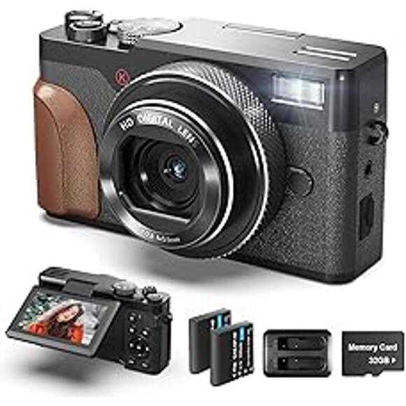 56MP Digital Cameras for Photography 4K Autofocus Video Camera with 32GB TF C